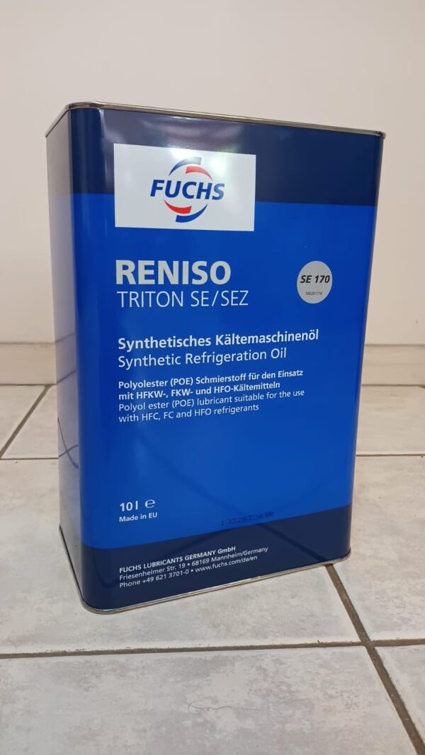 Envase de 10 litros de aceite sintético Fuchs Reniso Triton SE 170